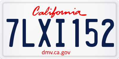 CA license plate 7LXI152