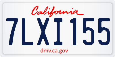 CA license plate 7LXI155