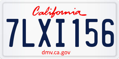 CA license plate 7LXI156