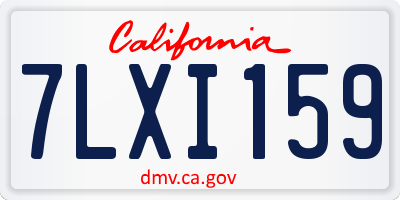 CA license plate 7LXI159
