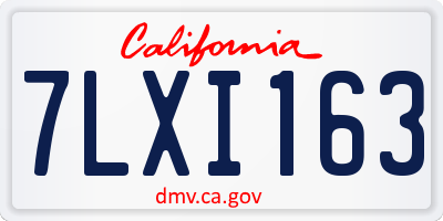 CA license plate 7LXI163