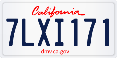 CA license plate 7LXI171