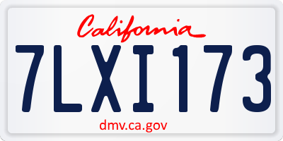 CA license plate 7LXI173