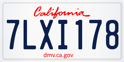 CA license plate 7LXI178
