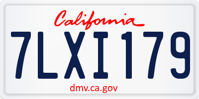 CA license plate 7LXI179