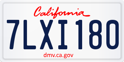 CA license plate 7LXI180