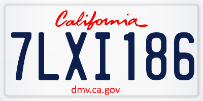 CA license plate 7LXI186
