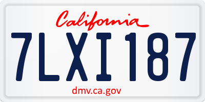 CA license plate 7LXI187