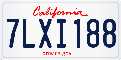 CA license plate 7LXI188