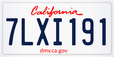 CA license plate 7LXI191