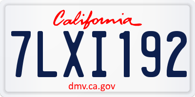 CA license plate 7LXI192