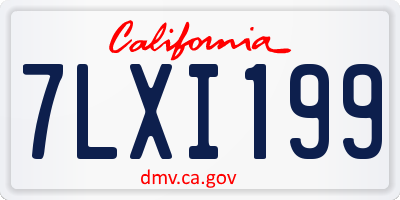 CA license plate 7LXI199