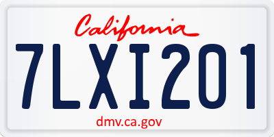 CA license plate 7LXI201