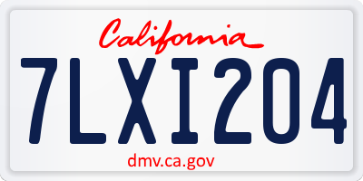 CA license plate 7LXI204