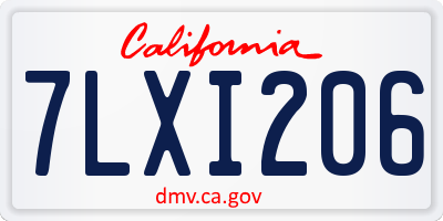 CA license plate 7LXI206