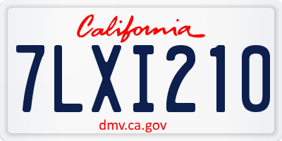CA license plate 7LXI210