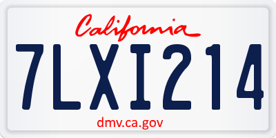 CA license plate 7LXI214
