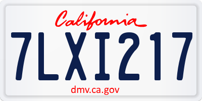 CA license plate 7LXI217