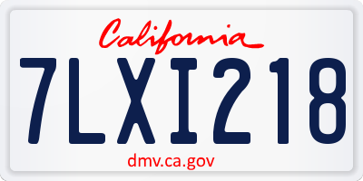 CA license plate 7LXI218