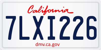 CA license plate 7LXI226