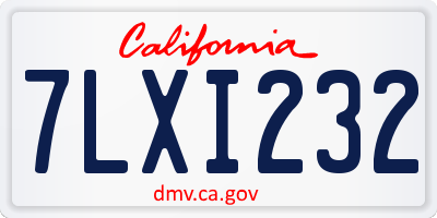 CA license plate 7LXI232