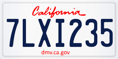 CA license plate 7LXI235