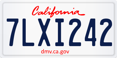 CA license plate 7LXI242