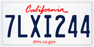 CA license plate 7LXI244