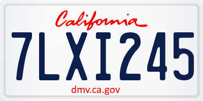CA license plate 7LXI245