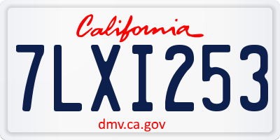 CA license plate 7LXI253