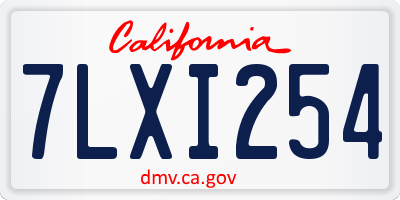CA license plate 7LXI254