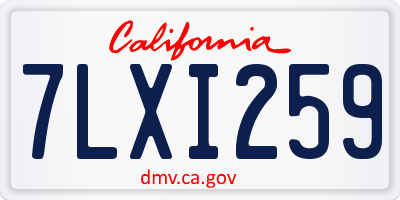 CA license plate 7LXI259