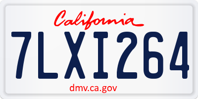 CA license plate 7LXI264