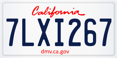 CA license plate 7LXI267