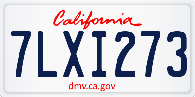 CA license plate 7LXI273