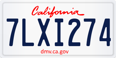 CA license plate 7LXI274
