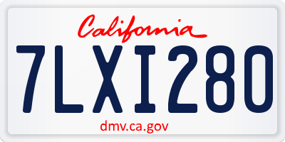 CA license plate 7LXI280