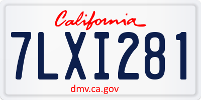 CA license plate 7LXI281