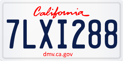 CA license plate 7LXI288
