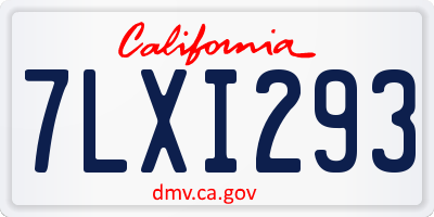 CA license plate 7LXI293