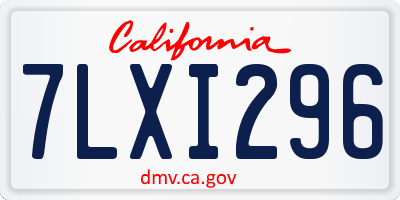 CA license plate 7LXI296