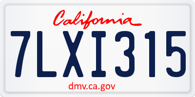 CA license plate 7LXI315