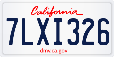 CA license plate 7LXI326
