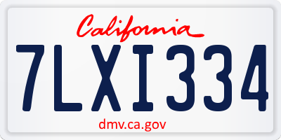 CA license plate 7LXI334