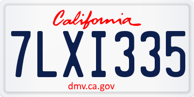 CA license plate 7LXI335