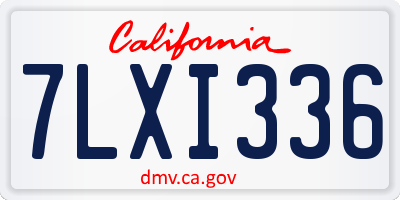 CA license plate 7LXI336