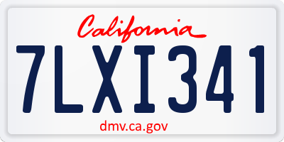 CA license plate 7LXI341