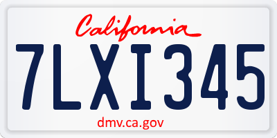 CA license plate 7LXI345
