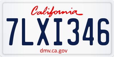 CA license plate 7LXI346
