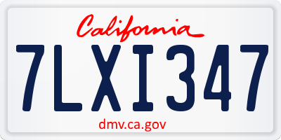 CA license plate 7LXI347